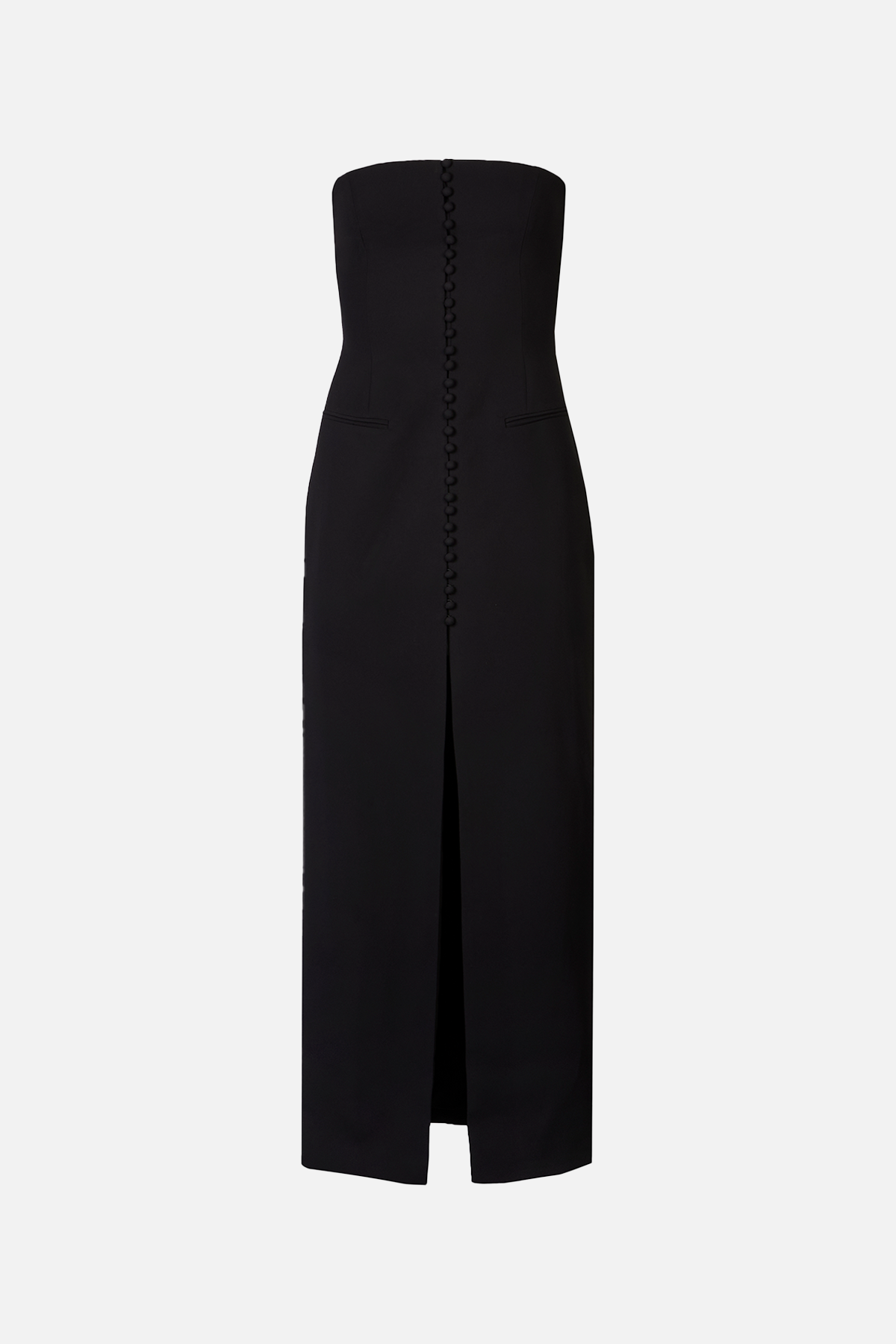 Strapless Peplum Maxi Dress - Black