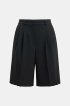 Satin Detail Longline Shorts - Black