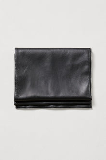 Leather Longline Scarf - Black