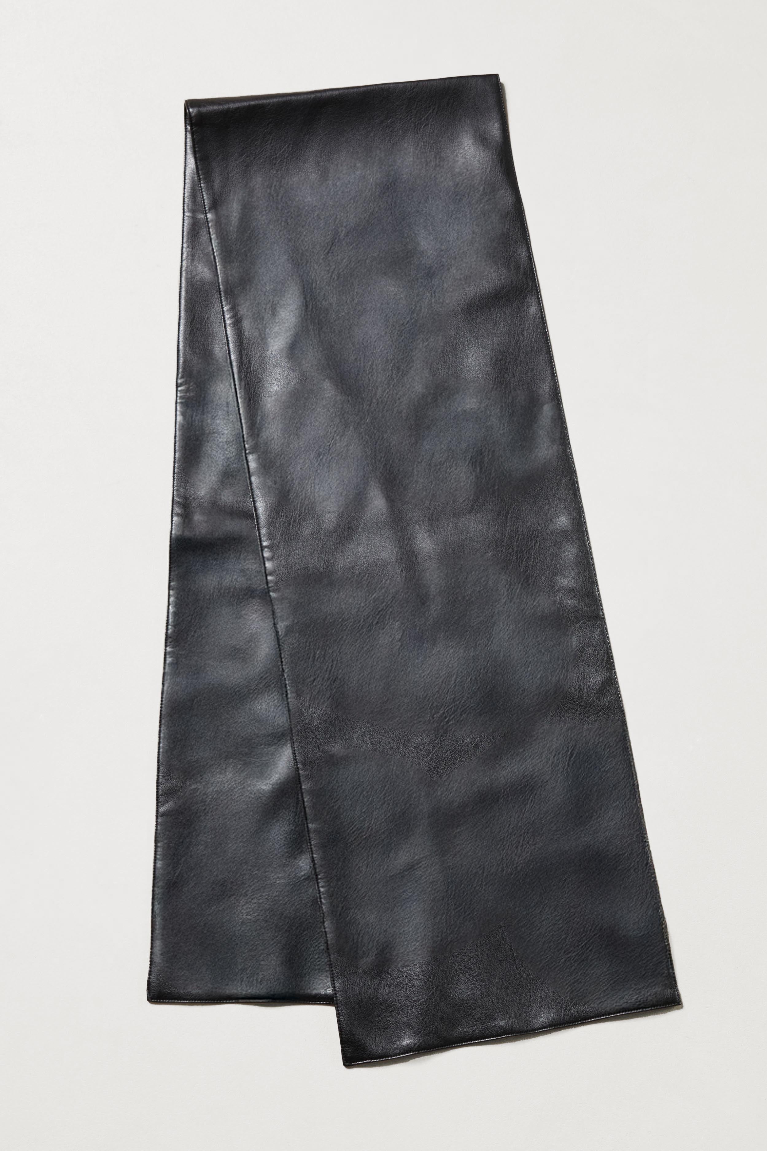 Leather Longline Scarf - Black | BOA US