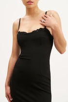 Tailored Bustier Maxi Dress - Black