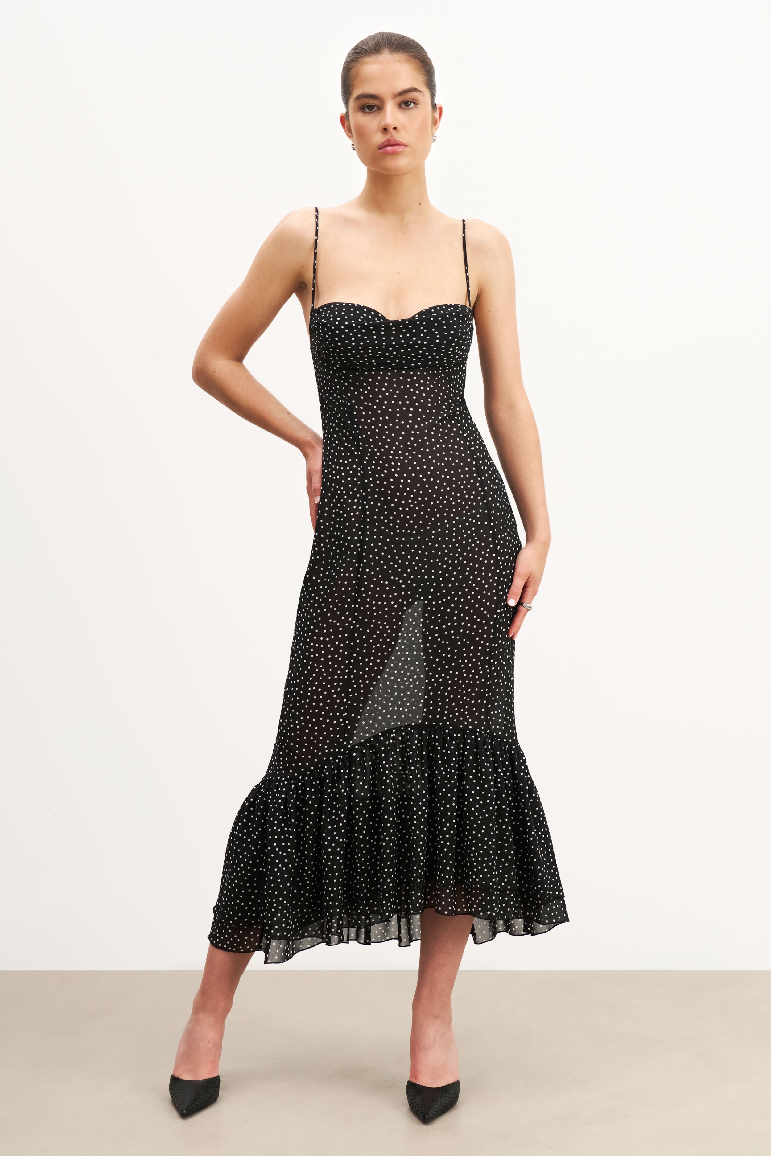 ★Cest Moidew★ Cest_Polkadot bow ruffled dress Ruffle Collar Bow Dress – LLACIE