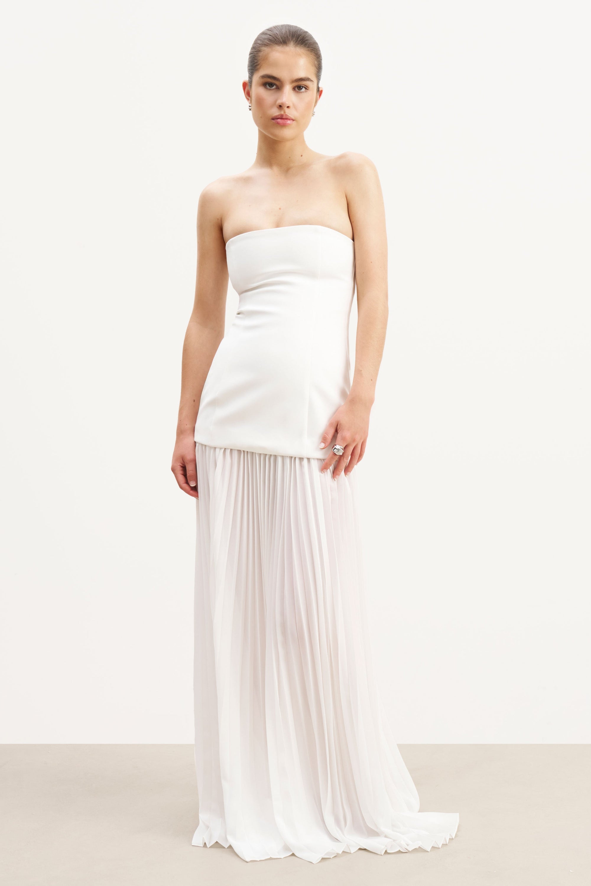 Structured Bodice Gown - White