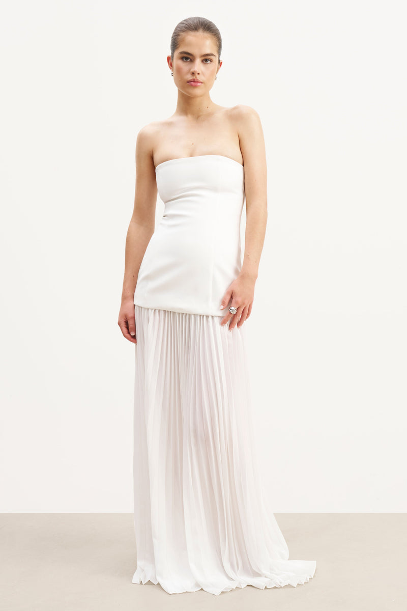 Structured Bodice Gown - White