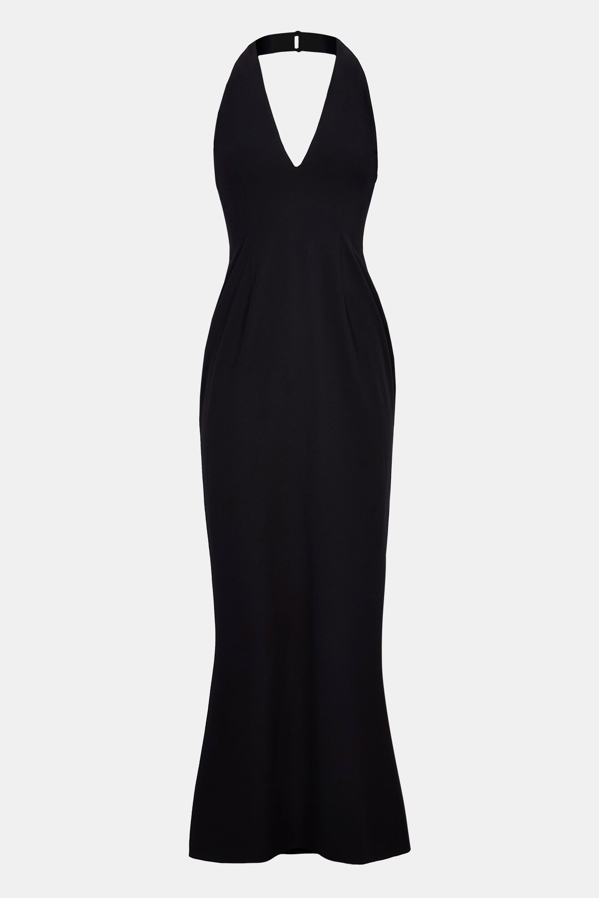 Plunging V Neck Halter Gown - Black | BOA US Plunging V Neck Halter Gown - Black | BOA US