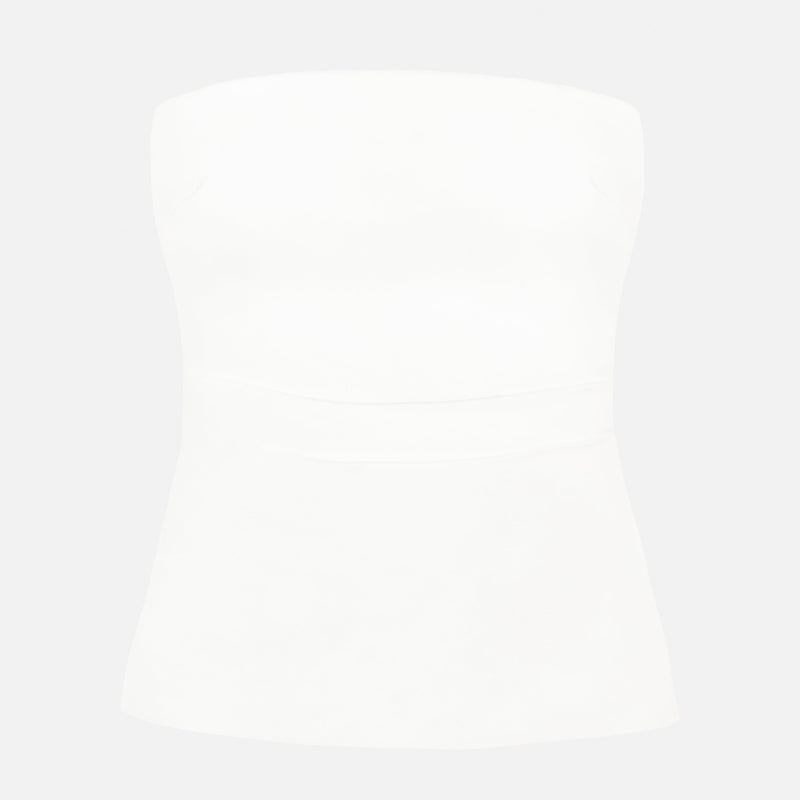 Tailored Ruched Bodice - White