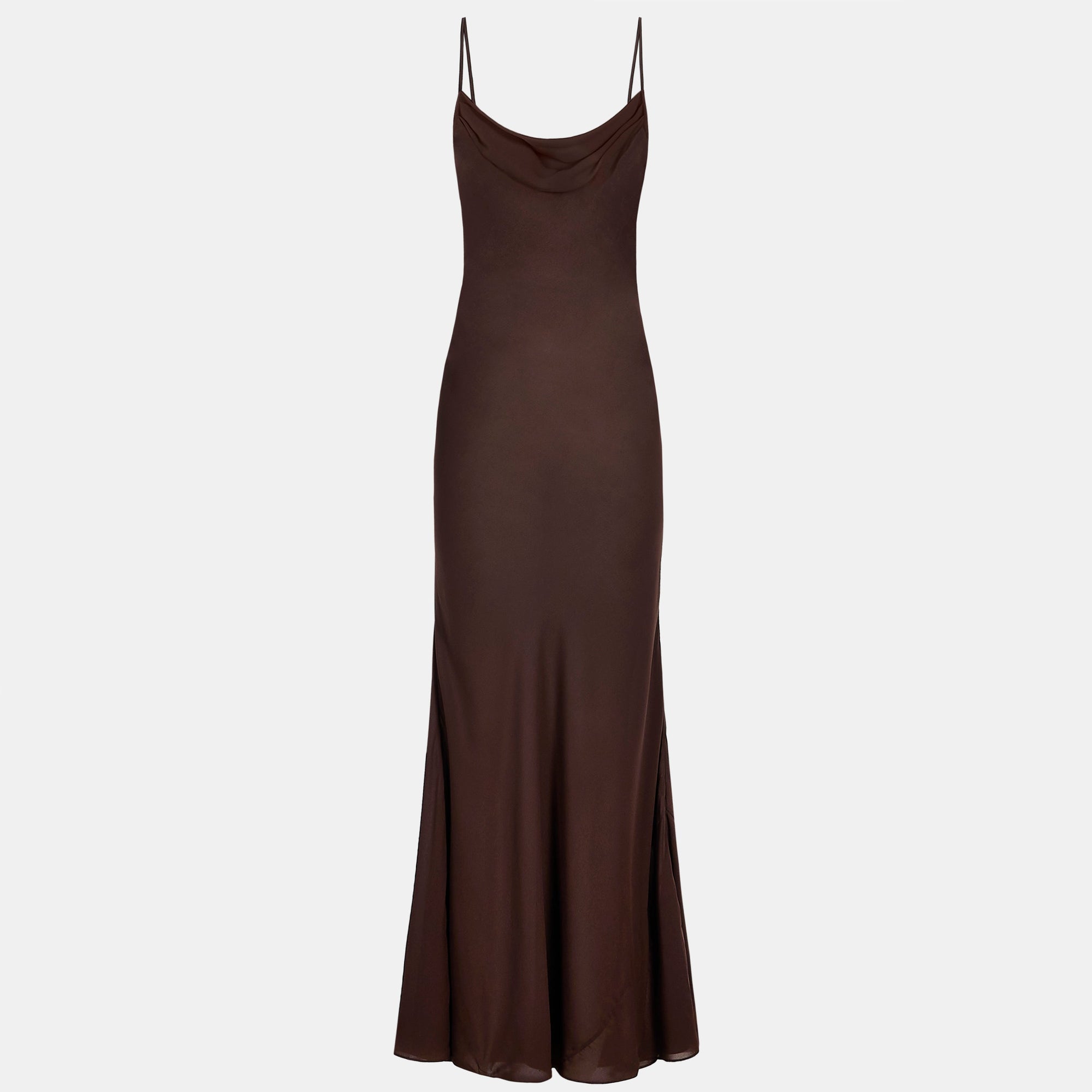 Sheer Ruched Chiffon Maxi Dress - Carob | BOA US Sheer Ruched Chiffon Maxi Dress - Carob | BOA US
