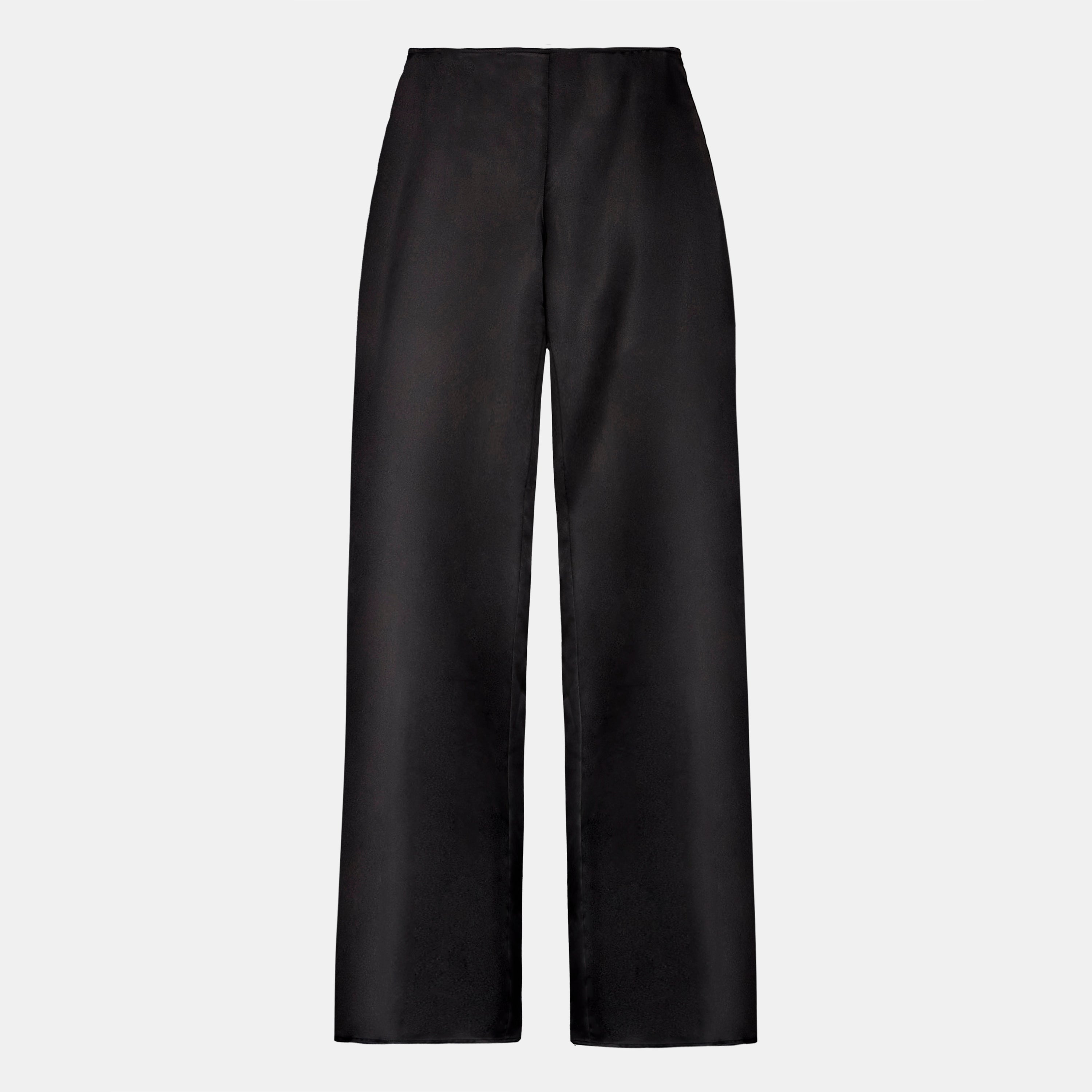 Formal Satin Straight Leg Trousers - Black | BOA US