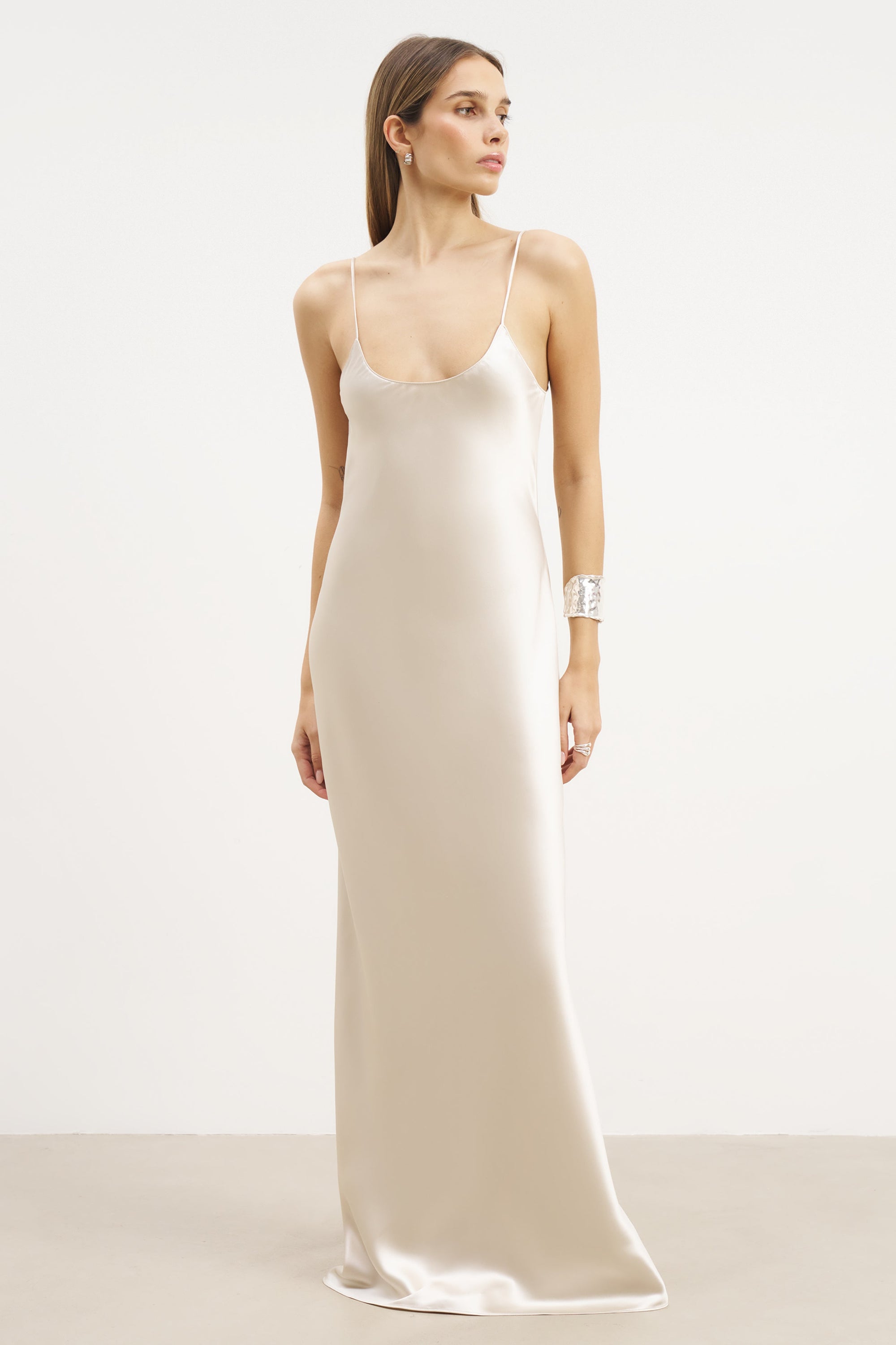 Satin Scoop Neck Camisole Maxi Dress - Champagne | BOA US Satin Scoop Neck Camisole Maxi Dress - Champagne | BOA US