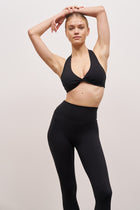 Base Sculpting Twist Front Bra - Black