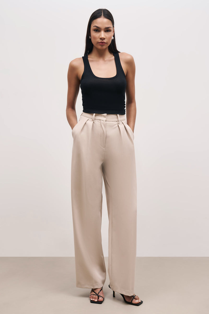 Longline Dad Trousers - Sand