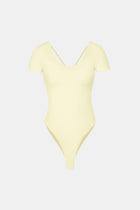 Base Sculpting Cross Back Bodysuit - Buttermilk