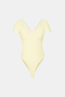 Base Sculpting Cross Back Bodysuit - Buttermilk