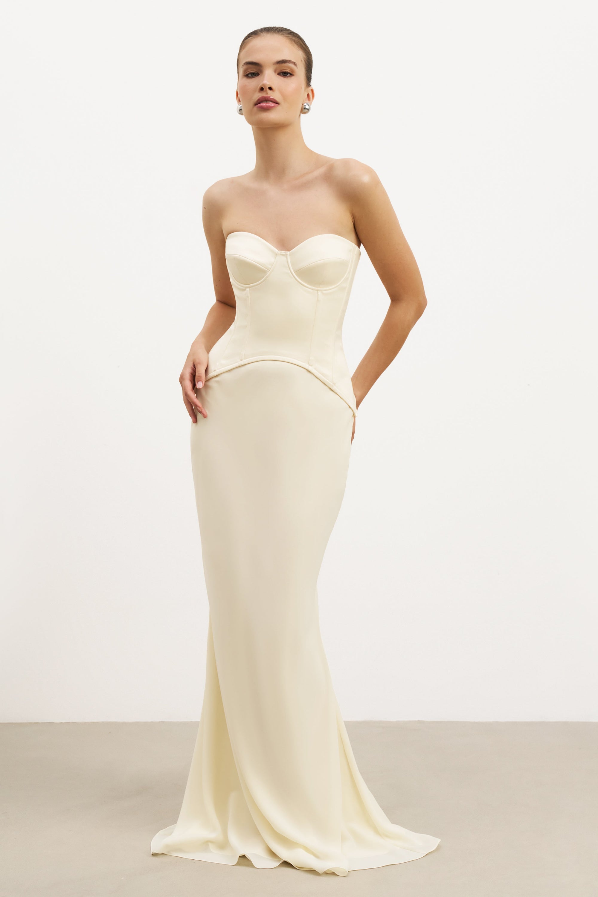 Satin Corset Gown with Sweetheart Neckline