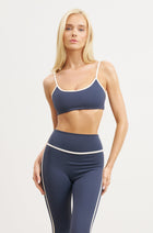 Base Contrast Trim Cami Bra - Midnight Blue/Tofu