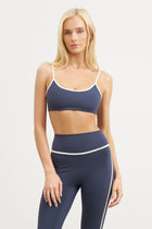 Base Contrast Trim Cami Bra - Midnight Blue/Tofu