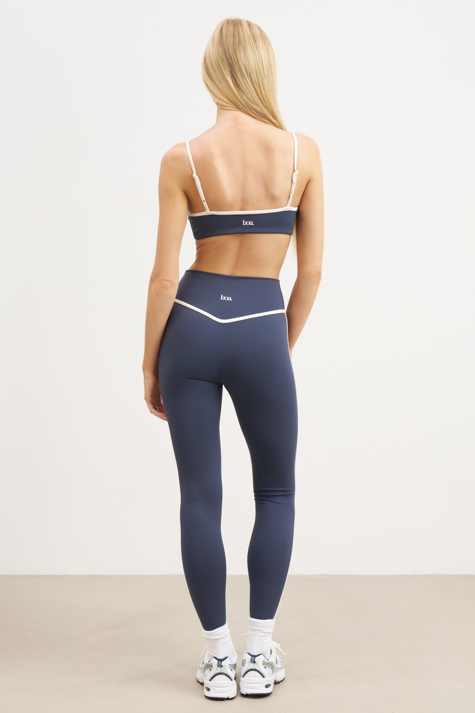 Base Contrast Trim Cami Bra - Midnight Blue/Tofu