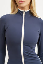 Base Contrast Trim Zip Up Jacket - Midnight Blue/Tofu