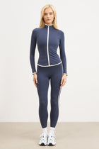 Base Contrast Trim Zip Up Jacket - Midnight Blue/Tofu