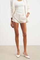 Formal Tailored Micro Shorts - Cream