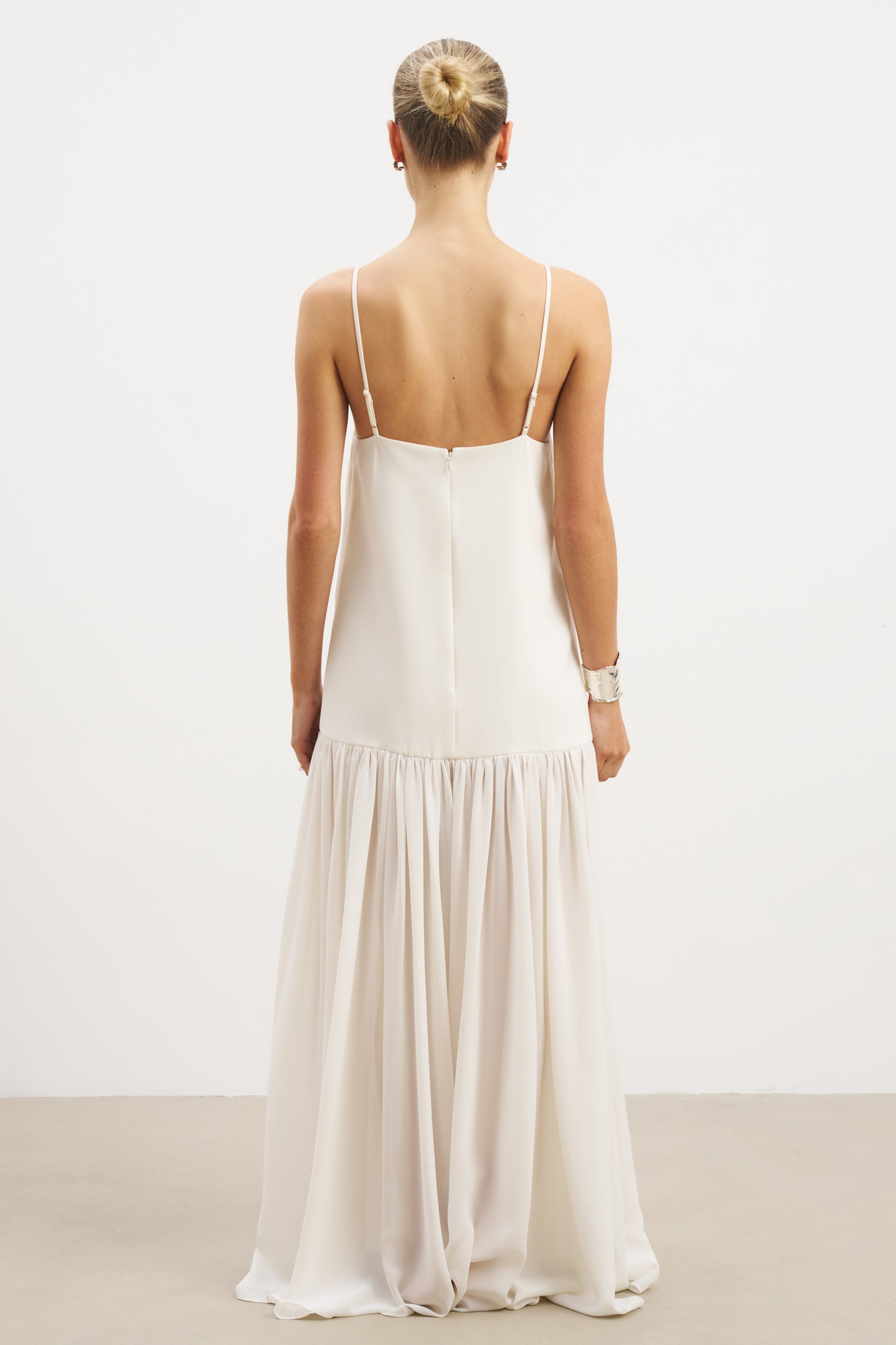Flowing Dropped Waist Maxi Dress - Cream | BOA US Flowing Dropped Waist Maxi Dress - Cream | BOA US