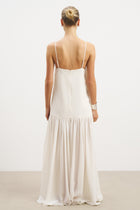 Flowing Dropped Waist Maxi Dress - Ivory