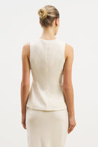 Cupro Delicate Peplum Waistcoat - Champagne