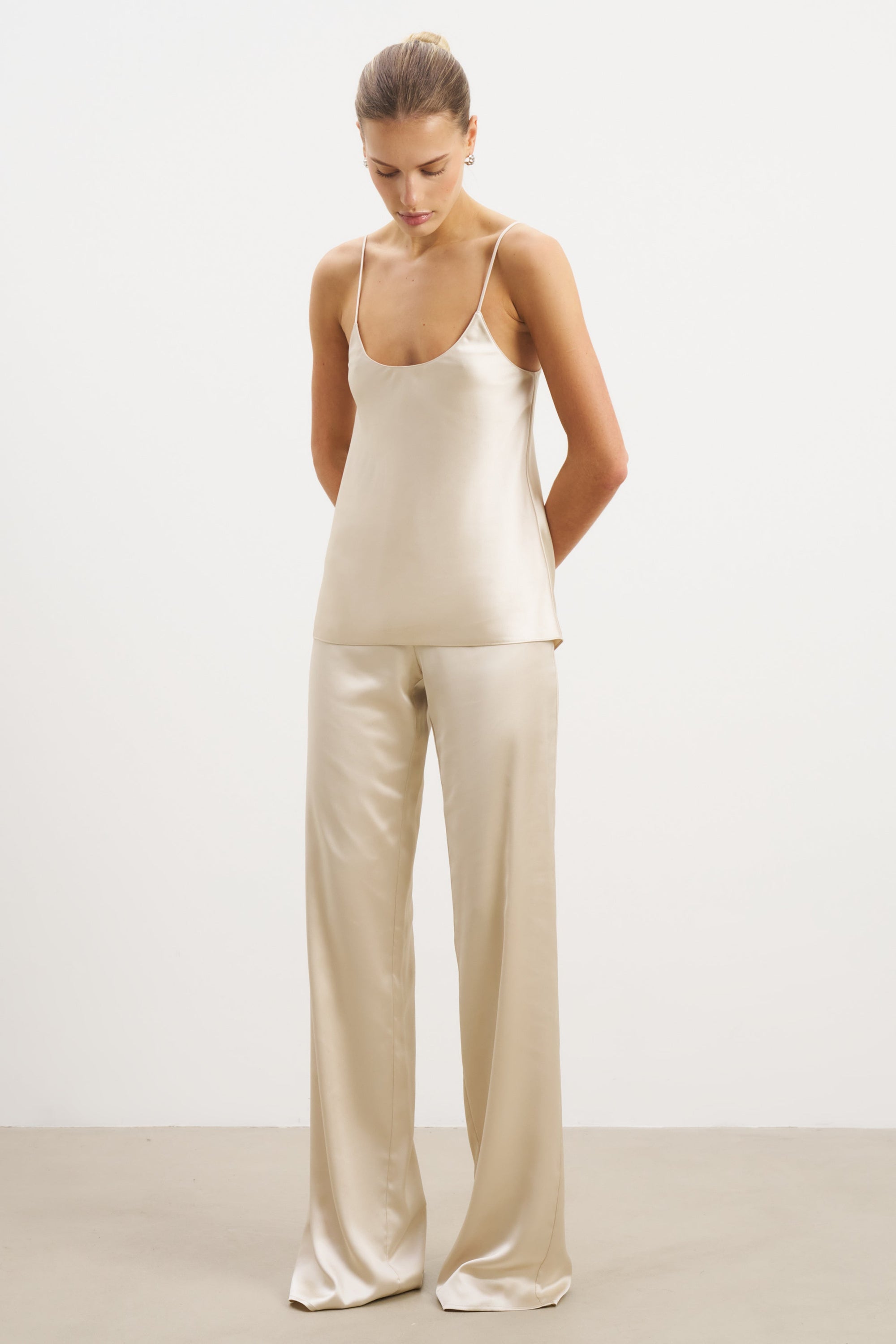 Satin Scoop Neck Camisole - Champagne