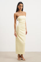 Strapless Ruched Midaxi Dress - Buttermilk