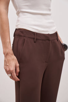 Draped Mid Rise Trousers - Truffle