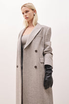 Herringbone Oversized Double Breasted Coat - Herringbone