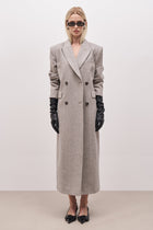 Herringbone Oversized Double Breasted Coat - Herringbone