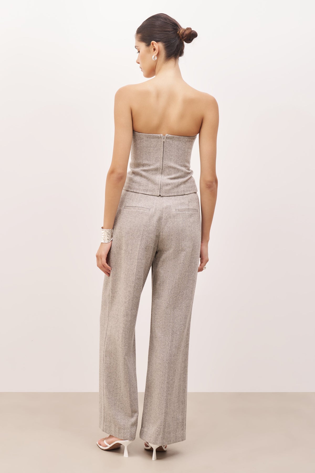 Wool Herringbone Strapless Bodice - Herringbone