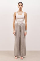 Herringbone Wide Leg Trousers - Herringbone