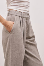 Herringbone Wide Leg Trousers - Herringbone