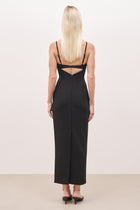 Tailored Bustier Maxi Dress - Black