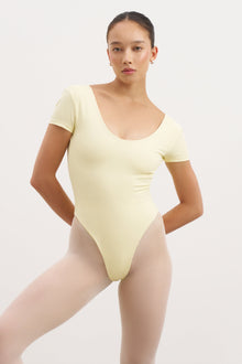 Base Sculpting Cross Back Bodysuit - Buttermilk