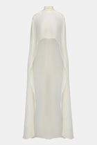 Sheer Chiffon High Neck Cape - Cream