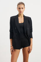 Formal Double Breasted Blazer - Black