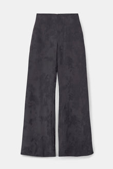 Cupro Jacquard Tailored Wide Leg Trousers - Charcoal
