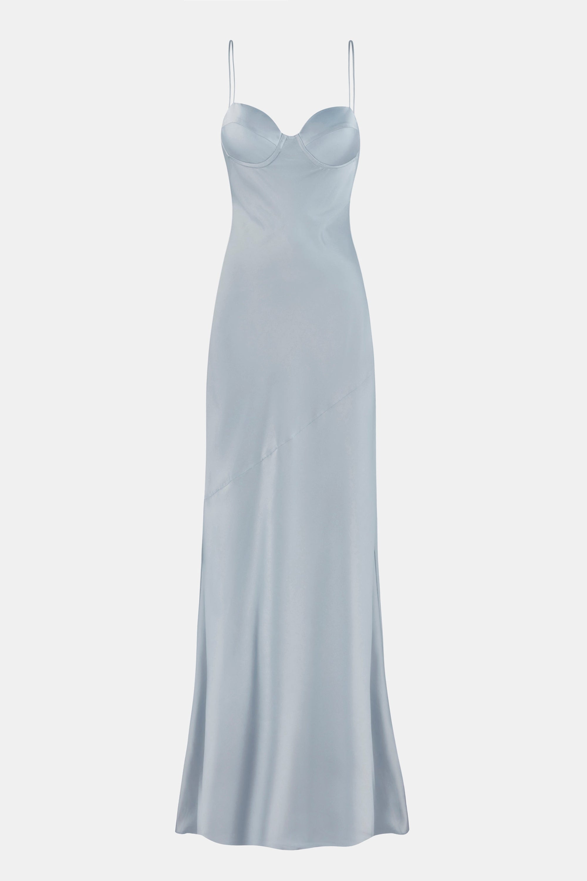 Satin Cup Detail Slip Dress - Frost