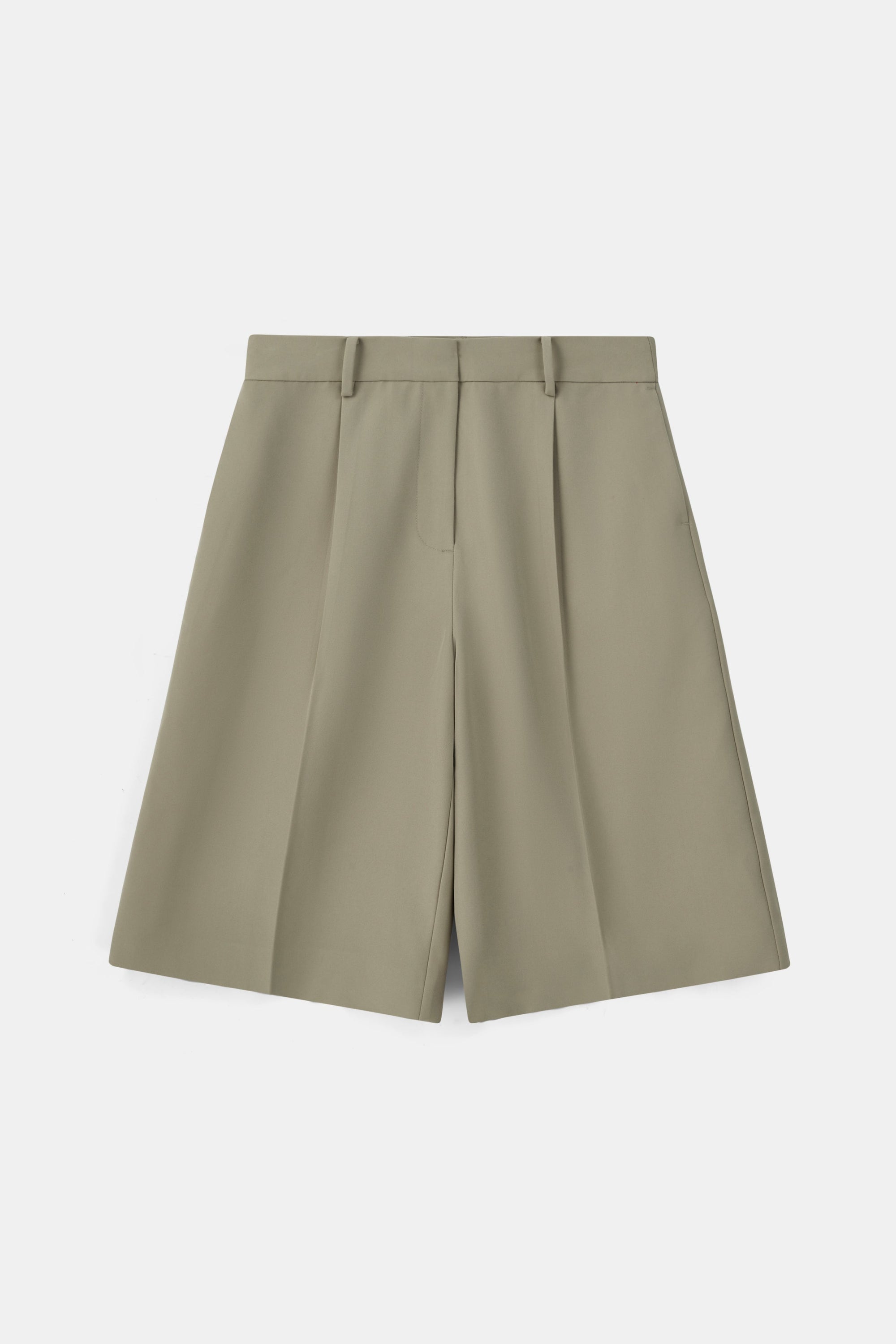 Tailored Dropped Waist Longline Shorts - Antique Sage