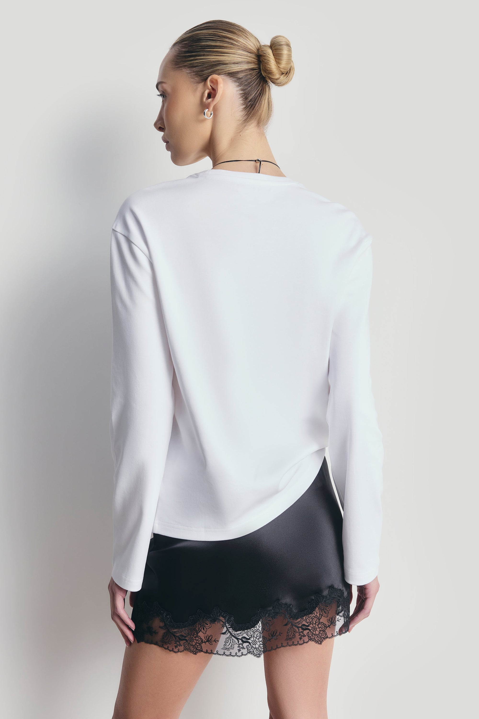 Oversized Longsleeve T Shirt - White