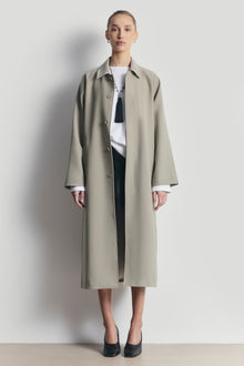 Clean Cut Longline Driving Coat - Antique Sage