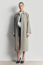 Clean Cut Longline Driving Coat - Antique Sage