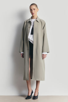 Clean Cut Longline Driving Coat - Antique Sage