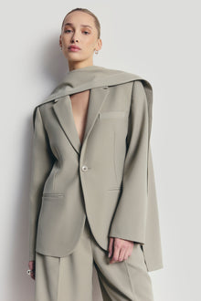 Oversized Single Breasted Blazer - Antique Sage