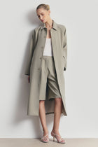 Clean Cut Longline Driving Coat - Antique Sage