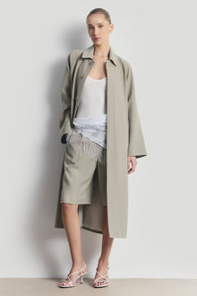 Tailored Dropped Waist Longline Shorts - Antique Sage