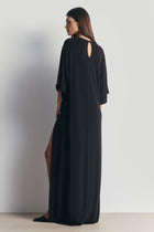 Relaxed Dropped Waist T-Shirt Gown - Black
